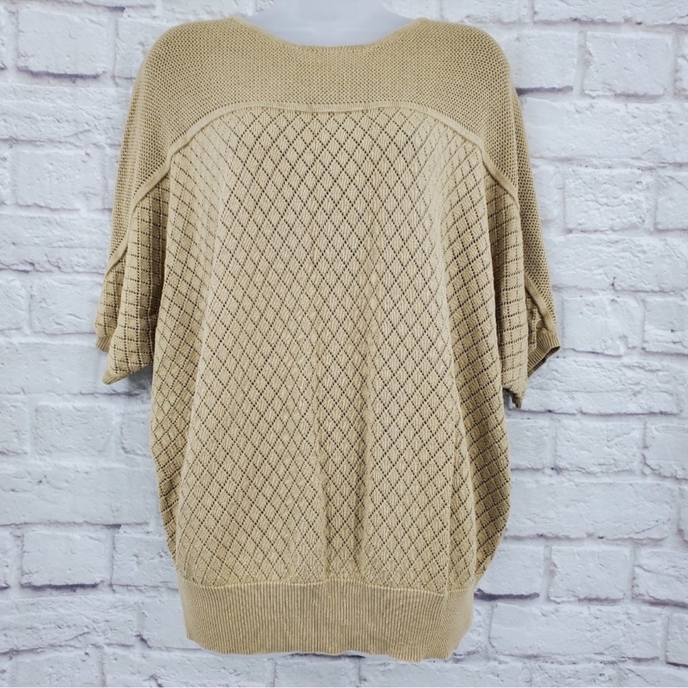 Magaschoni dolman sleeve pointelle knit sweater size m